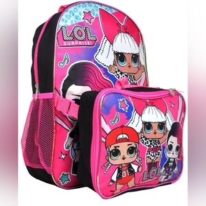Girls LOL Surprise! M.C. Swag Diva Rocker Backpack 16 w/ Detachable Lunc…